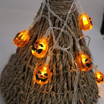 Bat Okostnjaki Bučna Festival Domov Ornament Duha Stranke Halloween Luči Niz 10 Led