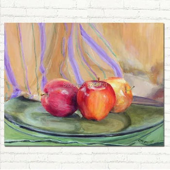 Sodobno Življenje Še Vedno Olje Slikarsko Platno Umetnosti Jabolka Slika Na Platnu Wall Art Za Kuhinjo Doma Dekor Slike Nove Ročno