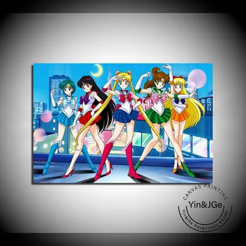 Platno Wall Art HD Fotografij Doma Dekoracijo Sailor Moon Animacija Slikarstvo Klasičnih Plakat Za Spalnico Modularni Slike Okviri