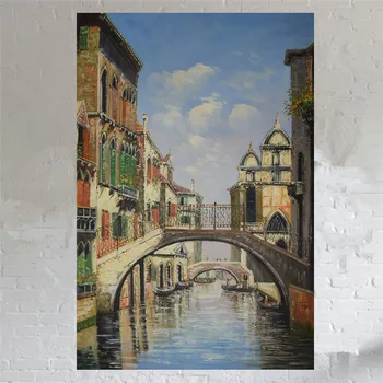 2016 Stenske Slike Za Dnevna Soba Ročno poslikano Oljno sliko Pokrajine v Benetkah Mesto Dekoracija Za Steno v slikah