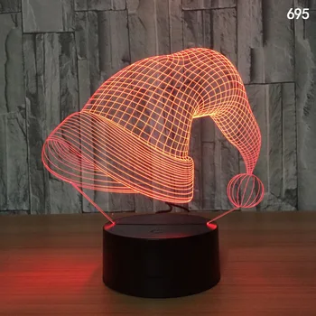 Božič Serije - 3D LED namizne Svetilke Creative 3D LED Nočne Luči Novost Iluzijo Nočna Lučka za notranje Dekorativne