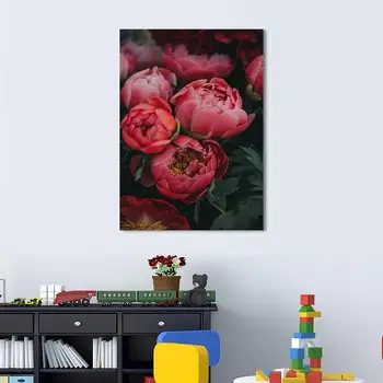 Bogata Peony Cvetovi Plakat Sodobne Kul Platno Umetnosti Plakatov in Fotografij Stenske Slike za Dnevna Soba Dekoracijo