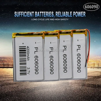 10pc 4000 mah 3,7 v 606090 Litij-Polimer Baterija za Polnjenje Za GPS Fotoaparat, MP4 Moči Banke Tablet Igrače, Električni PAD DVD