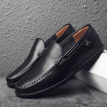 Valstone 2019 Vroče prodaje Usnja priložnostne čevlji za Moške Kakovosti Slip-on Moccasin Moški usnje loafers italijanski slog čevlji velikosti 47 -