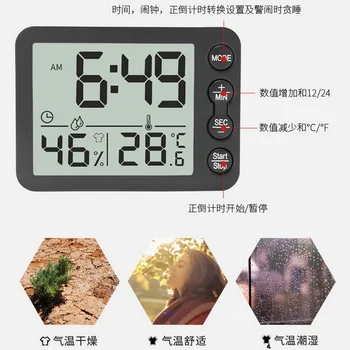 Digitalni Termometer, Higrometer Sobni Temperaturi In Vlažnosti Merilnik Mini Desk Ura Za Uporabo V Zaprtih Prostorih Home Office