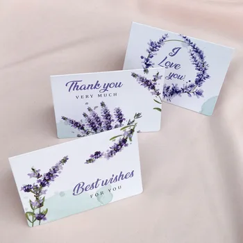 50pcs/veliko Hvala Kartic Preprost cvetlični vzorec, rojstni dan, poroko Majhno darilo za sporočila kartice Napiše 7x9cm dekoracijo kartico