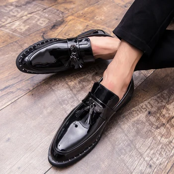 Spomladi in jeseni blagovne znamke visoke kakovosti klasični usnjeni čevlji luksuzni verodostojno udobno nepremočljiva usnja priložnostne loafers moški