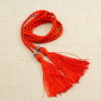 Stari slog Hanfu kostum lase vrv tassel rdeče glave vrv Gongyi pasu pletenic za lase band dodatki za lase