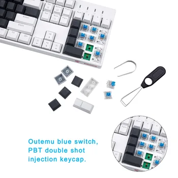 X-8100 Kontrast Barvno Osvetljen Mehanske Tipkovnice Anti-Prikazen 104 ključi USB, Žična Gamer Tipkovnice Clicky Modra Stikala
