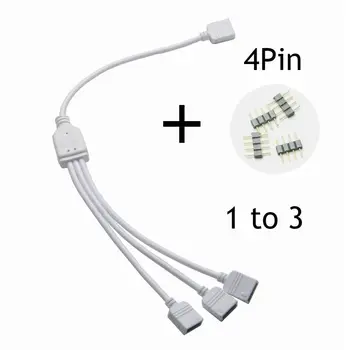 4 Pin RGB RGBW Led Priključek 1 do 2/3/4 Splitter Priključek žice RGB LED Trak Svetlobe Razdelilno Kabelsko za 2835 5050 Trakovi Luči
