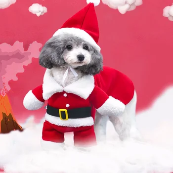 Nove Zimske hišni Ljubljenčki Kostum Smešno Tri-dimenzionalni Pes Božič Oblačil s klobuk Santa Claus Božič Oblačila za Pse