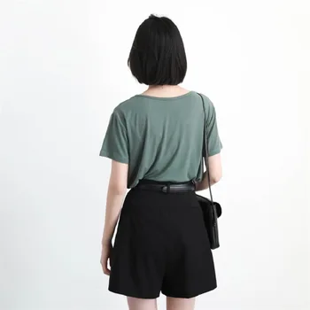 Vse-ujemanje obleko hlače ženske poletje korejskem slogu visoko pasu svoboden casual wear a-linije ravne široko noge ženske kratke hlače