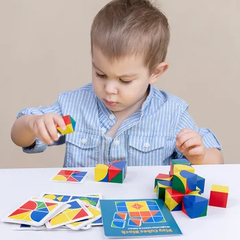 Nove Lesene pixy kocke bloki Prostor, razmišljanje, inteligenca usposabljanja za otroke baby otroška Izobraževalne Igrače