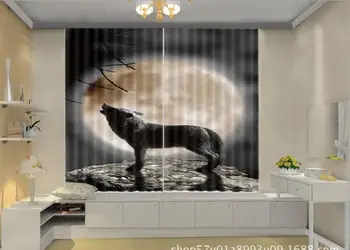 3D Okna Zavese Wheeze pes tiskanja Luksuzni Blackout Dnevna Soba otroci Spalnica Hotel okrasite Draperije Rideaux Cortinas prevleke