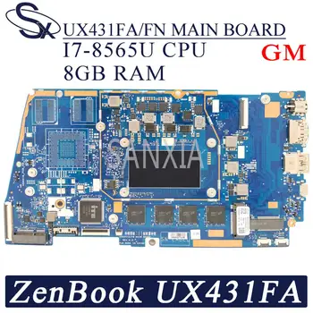 KEFU UX431FA/FN Prenosni računalnik z matično ploščo za ASUS ZenBook-14 UX431FA UX431FN UX431F original mainboard 8GB-RAM I7-8565U GM