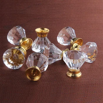 10 Kos Kristalno Steklo Vrat Ročaj Predal Omare Pohištvo, Kuhinja Ročaj Diamond Toaletno Mizico Gumb