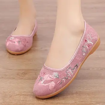 Gume Stare Pekingu Krpo Čevlje Mati Čevlji Nacionalni Mehko Dno Ženske Čevlje Delo Čevlji Dihanje Vezene Shoesu