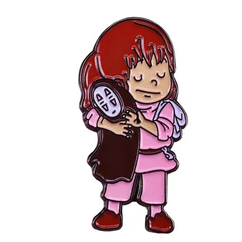 Risanka Japonski Anime Emajl Kovinsko Značko Gumbi Broška Anime Ljubitelje Traper Srajco, Broške