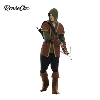 Reneecho Robin Hood Moški Kostum Halloween Kostum Za Odrasle Princ Tatov Archer Pustni Kostum Stranka, Cosplay