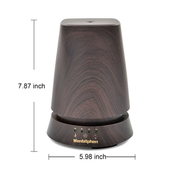 350ml LED Aromatherapy Humidifier Aroma Diffuser Dark Grain Bottom Electric Aroma air diffuser wood Ultrasonic air humidifier