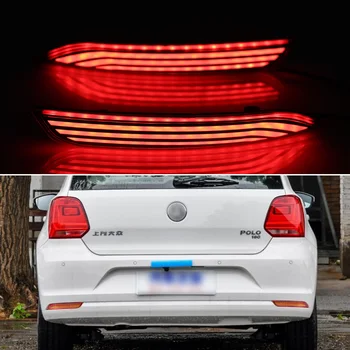 Avto Zadnji Odbijač Luč Za Volkswagen VW Polo leta 2016 2017 2018 LED Zadnja Svetilka za Meglo Vključite Signal Reflektor Zavorne Luči