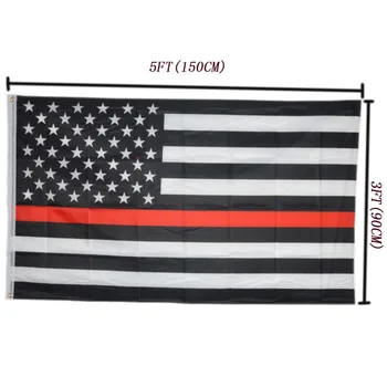 Tanka Rdeča Črta Policija ZDA Zastavo Spoštovanje in Čast, Banner 3x5 Stopala NAS Zastav
