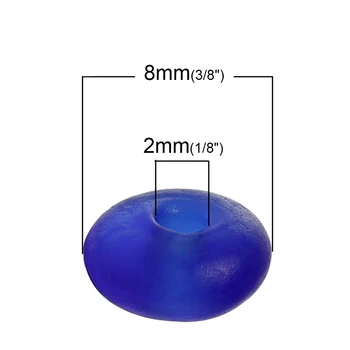 DoreenBeads Lampwork Steklene Kroglice Abakus temno Modro, Motnega, DIY Nakit Približno 8 mm( 3/8