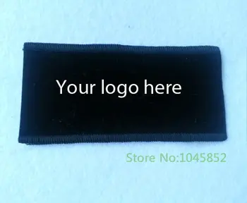 1000 KOS L15cm*H5CM Meri črnega žameta vrečka z eno stran odprt in reliefnim logotip