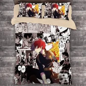 Priljubljen Anime Moj Junak Univerzami 3D Posteljnina Nabor Rjuhe Prevleke Pillowcases Tolažnik Bedclothes Posteljno Perilo, posteljnina določa 04