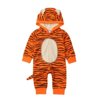 Novorojenega Otroka, Igralne Obleke Živali Dojenčke Baby Igralne Obleke Risanka Tiger Dolg Rokav Prugasta Romper Long Sleeve Hooded Kostum Jeseni Vroče
