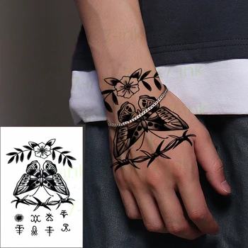 Nepremočljiva Začasni Tattoo Nalepke črni metulj Trnje riba, ki je na Hrbtni strani tatto flash tattoo ponaredek tetovaže za ženske in dekleta