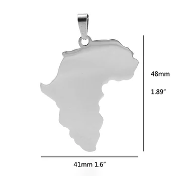 Risul Mens Afriki Zemljevid iz Nerjavečega jekla obesek čare Afriške Zemljevid za osebno tiskanja obeh straneh ogledalo polirani 10pcs
