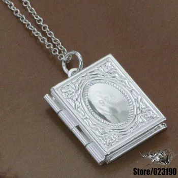 Silver plated Ogrlico ,srebrni modni nakit obesek Knjiga /brqakixa dhyalzfa #333