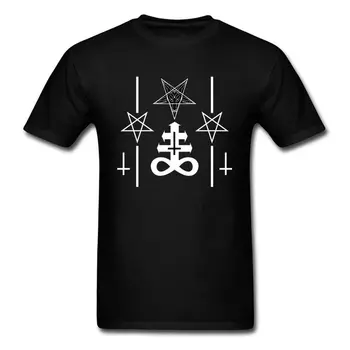Fashion Design, Satanic Simboliko Črna moška T-Shirt - ČE,Gothic,Goth,Punk,Temno,Alternativne Tiskanja Krog Vratu Človek