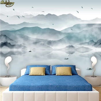 Beibehang Črnilo krajine ozadje po meri, zidana stenske nalepke 3 d ustvarjalne nastavitev TELEVIZORJA de papel parede 3D stenske papirjev doma dekor