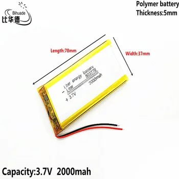 Dobro Qulity Litrski energijo baterijo 3,7 V,2000mAH 503778 Polimer litij-ionska / Litij-ionska baterija za tablični računalnik BANKE,GPS,mp3,mp4