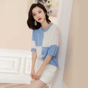 RC22 2020 Women Short Sleeve  Shirt Top Garment Blue