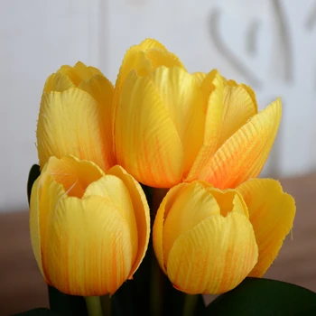 5 Glav Tulipanov Cvet Spraviti Pravi Dotik Umetne Svile Cvet z Gunny Vrečko Simulacijo za svate Home Office Dekoracijo