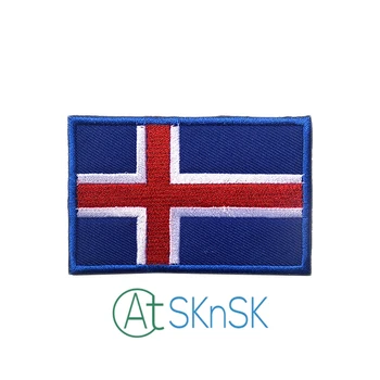 Novo 1pcs Evropi Zastavo Značko Vezenega Zastave Obliži Vojske Islandija 3D Taktične Vojaške Tkanine Kavljem&Zanke Krpo Značko brezplačna dostava