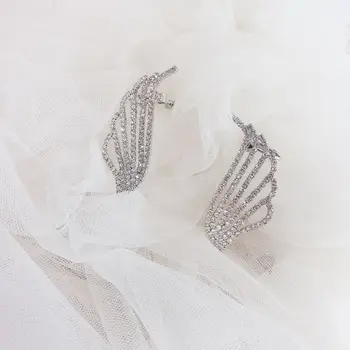 2019 Nov Prihod Geometrijske Kristalno Ženske Trendy Stud Uhani korejski Modni Uhani S Krili Uhani za Ušesa Uho posnetek Nakit