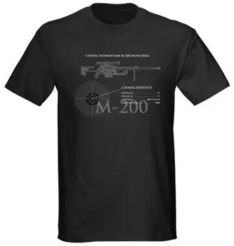 Vroče prodajo top Nov Moški Black Vojaške T-Shirt Cheytac Intervencije M-200 US Army Ostrostrelec