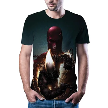 2020 novih moških plamen lobanje t-shirt Priložnostne Kratek Rokav krog vratu modni tisk, 3D t-shirt moški T-shirt visoko kakovost blagovne znamke
