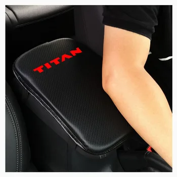 Ogljikovih Vlaken Teksturo Pu Usnje Avto Armrest Shranjevanje Zaščita Blazine Za Nissan Titan