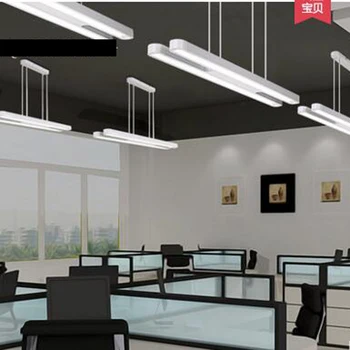 Urad LED lestenec sodobno minimalistično konferenčni sobi ustvarjalne študije okrogle ali pravokotne oblike aluminija, svetilke za razsvetljavo led-svetilo led