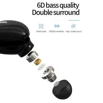 Mini V Uho Brezžična Tehnologija Bluetooth 5.0 Hi-Fi Slušalke Slušalke Mikrofon Šport Čepkov Prostoročno, Slušalke Za Huawei Samsung Iphone