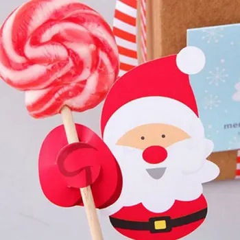 Lollipop Stick Kartice Sladkarije Stick Kartice Pisano Praznično Santa Claus Pingvin Design Dekoracijo Ornament Stranka Korist Papir, Kartice