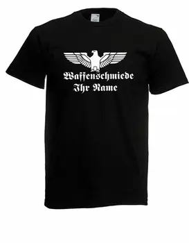 Moški Majica s kratkimi rokavi Bombaž Tiskanje Majice Herren T-Shirt Waffenschmiede Wunschtext Grobe bis Tee majica