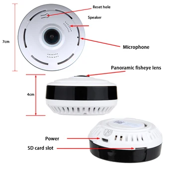 OUERTECH WiFi varnostne kamere 360 ir nočno vizijo 1080P VR senzor Gibanja Smart IP Camerawith TFcard režo app v380