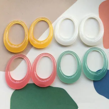 Novo prispeli 40pcs/veliko Jelly barvno tiskanje geometrijo obliko ovala smolo kroglice diy nakit uhan/oblačilo opremo