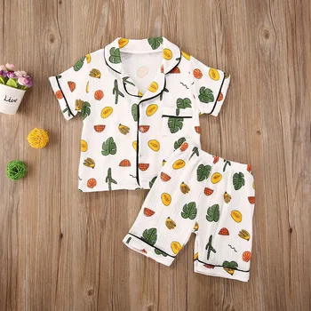 1-6T Baby Toddler Mali Otroci, Dekleta Poletje Pižamo 2Pcs Obleko Oblačila Vzorec Tiskanja Kratek Rokav T-Shirt +Kratke Hlače Priložnostne Set
